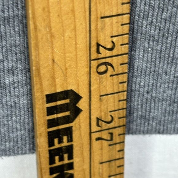 Chaps Sweater Mens Large Gray Black Stripe 1/4 Button Neck Pockets‎ Sweatshirt - Picture 15 of 16